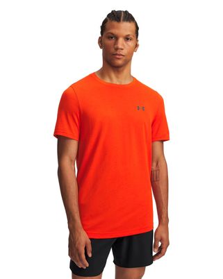 Polera manga corta de entrenamiento para hombre Vanish Seamless naranjo Under Armour