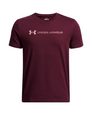 Polera manga corta Lifestyle para Niño big logo Wordmark Burdeo Under Armour