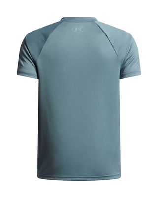 Polera manga corta de Entrenamiento para Niño Tech Hybrid print Azul Under Armour