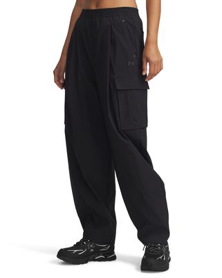 Pantalón Lifestyle para mujer Unstoppable Woven Ripstop Cargo negro Under Armour