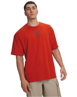 Polera manga corta Lifestyle para hombre Heavyweight Oversized SM Box naranjo Under Armour