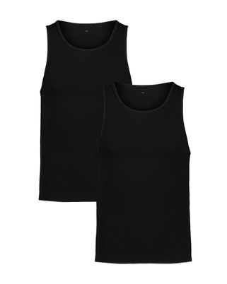 Camiseta sin manga de algodón para hombre negra 2-pack Under Armour