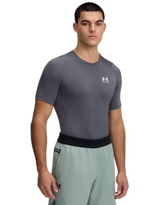 Primera capa manga corta Heatgear gris para hombre Under Armour