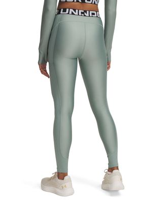 Calzas Heatgear Rib verde para mujer Under Armour