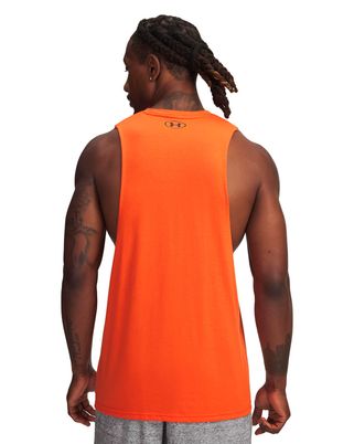 Polera sin manga de entrenamiento para hombre Project Rock naranja Under Armour